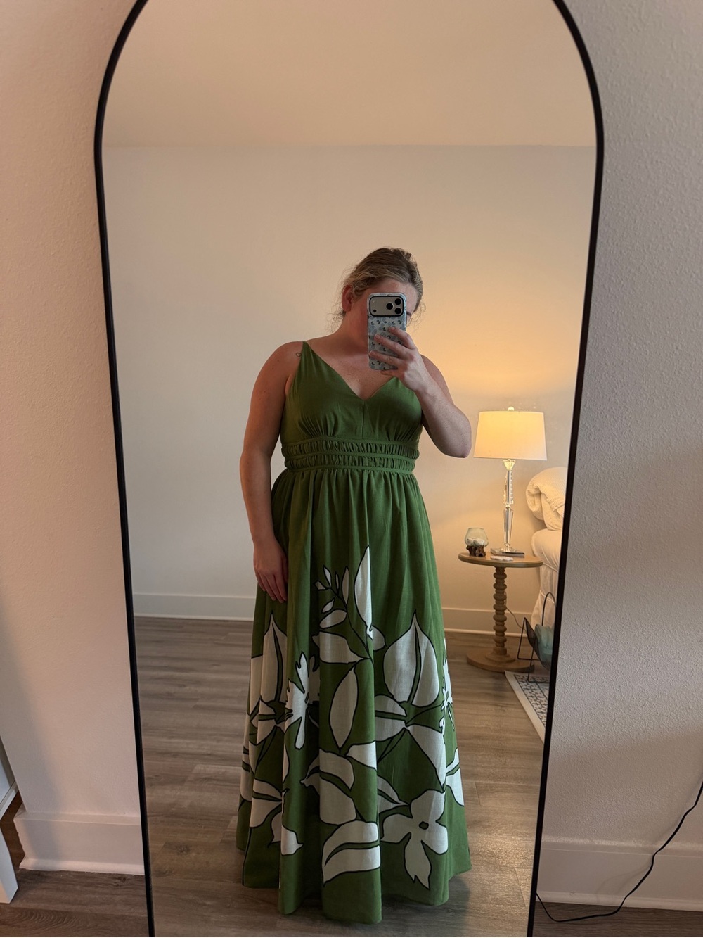 Taylor Olive Green Floral Maxi Dress